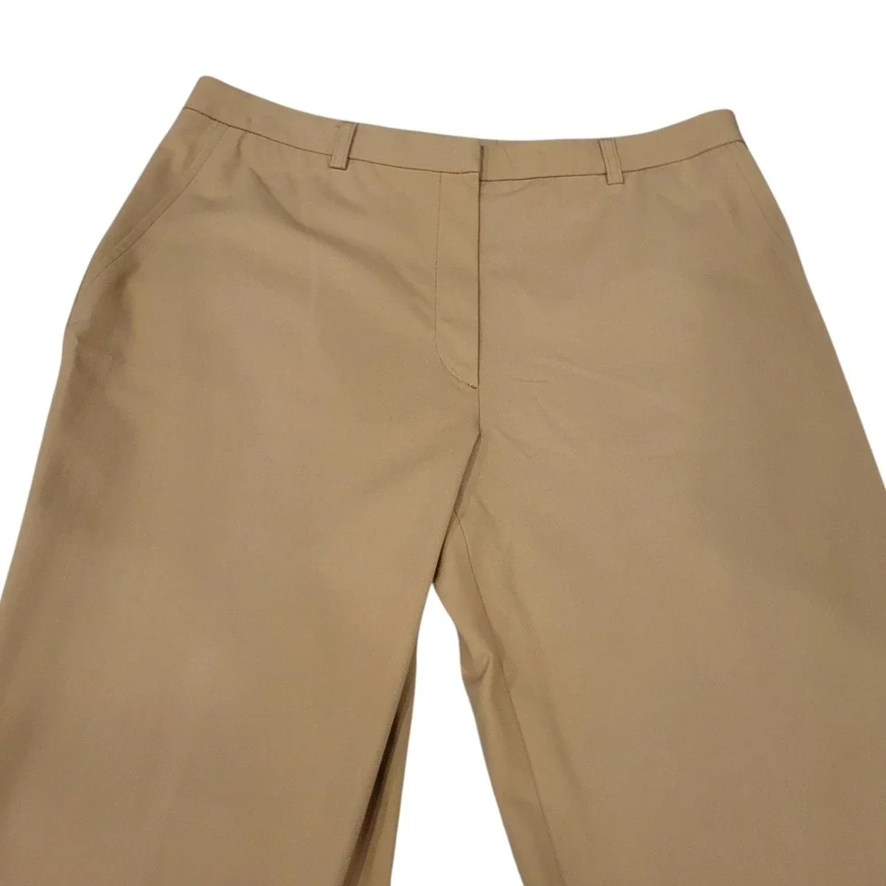 Allan Waller Beige Wide Leg Trousers Pants Women Size‎ 12 Made in Italy I 382